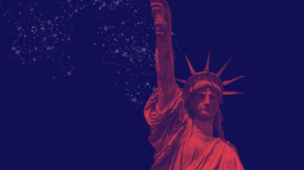 Statue of Liberty with textured background