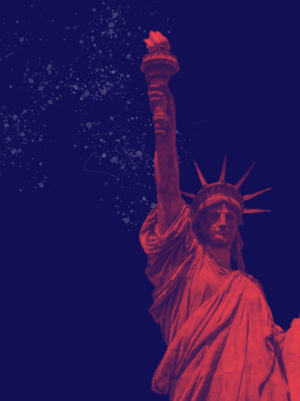 Statue of Liberty with textured background