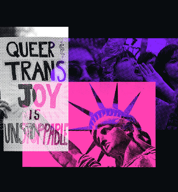 A photo montage representing trans justice.