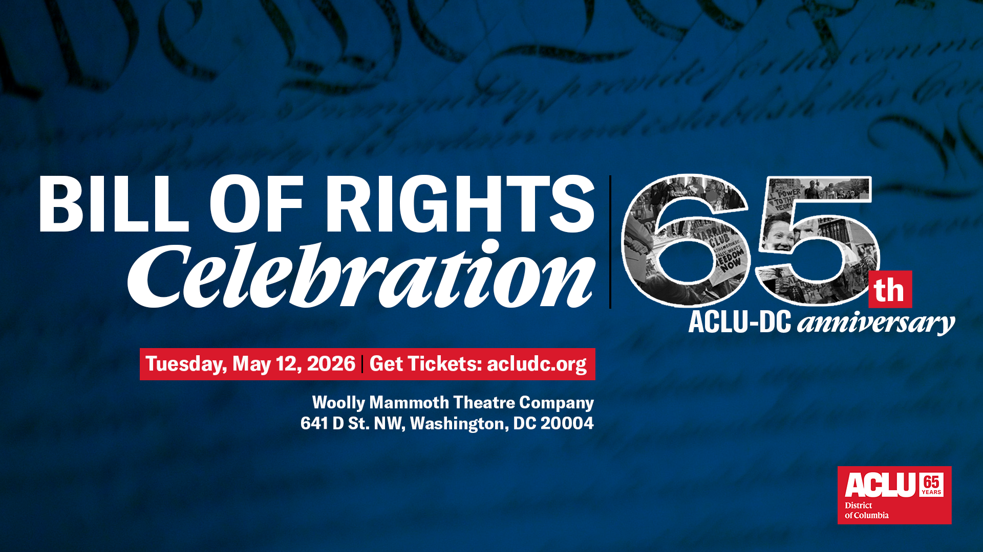 ACLU-D.C. Bill of Rights Celebration on Tuesday May 12 2026