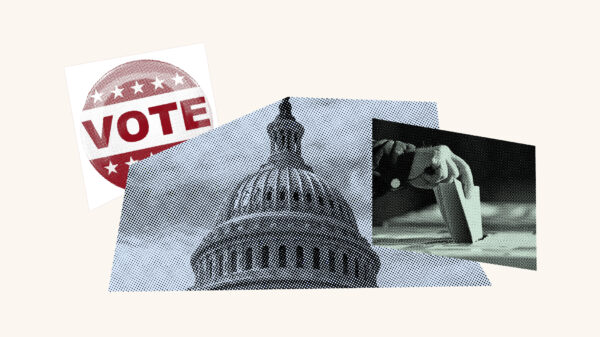Collage of images related to Voting Rights