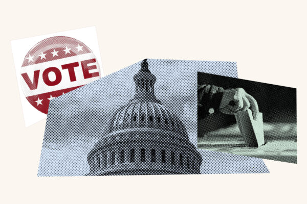 Collage of images related to Voting Rights