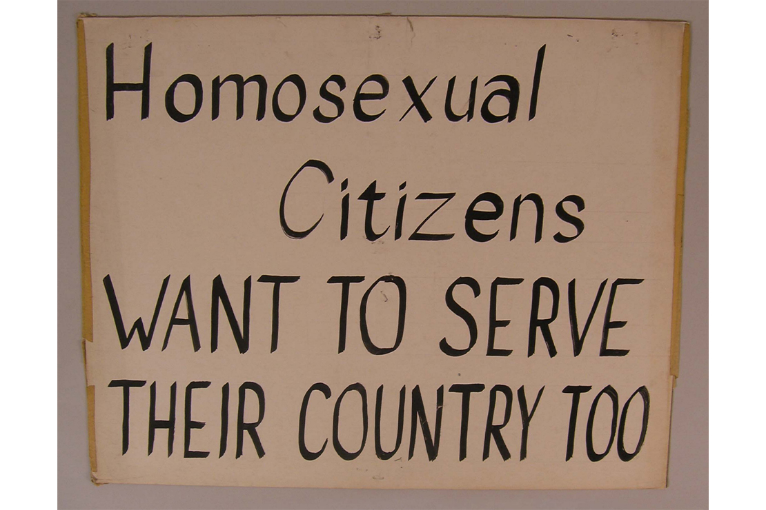 A protest sign from the Mattachine Society's 1965 White House protest
