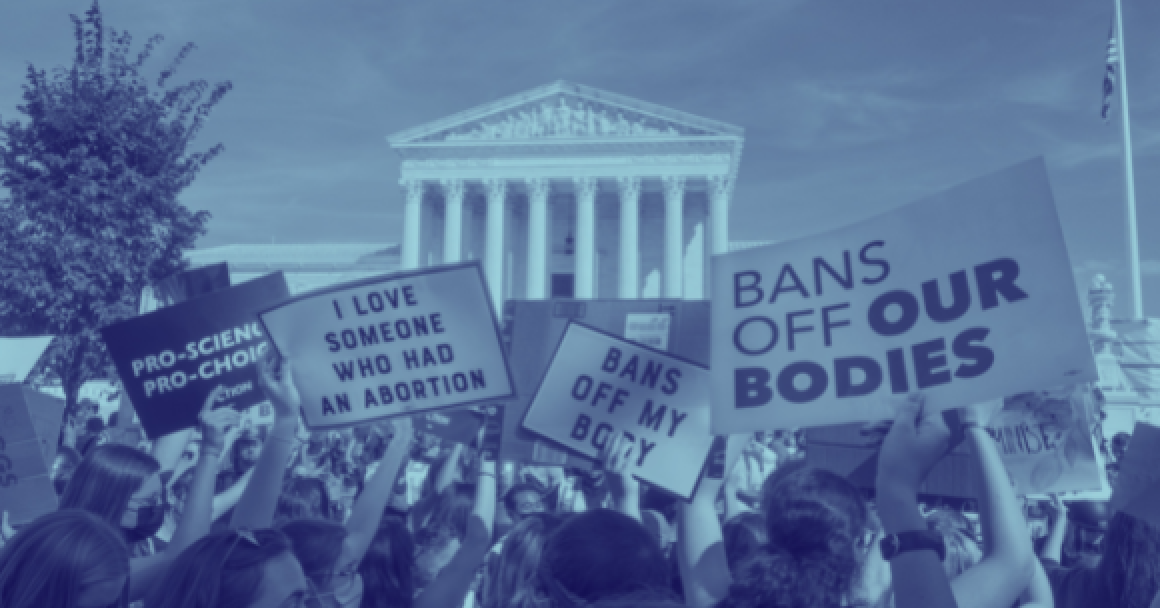 Bans Off Our Bodies protest signs at the Supreme Court