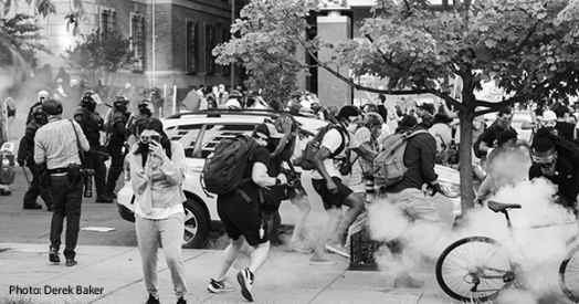 protesters flee as tear gas is lobbed by white house